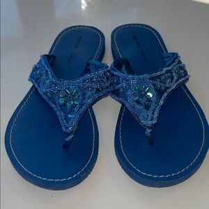 New York & Company Size 7  Vibrant Blue Embellished Sandals